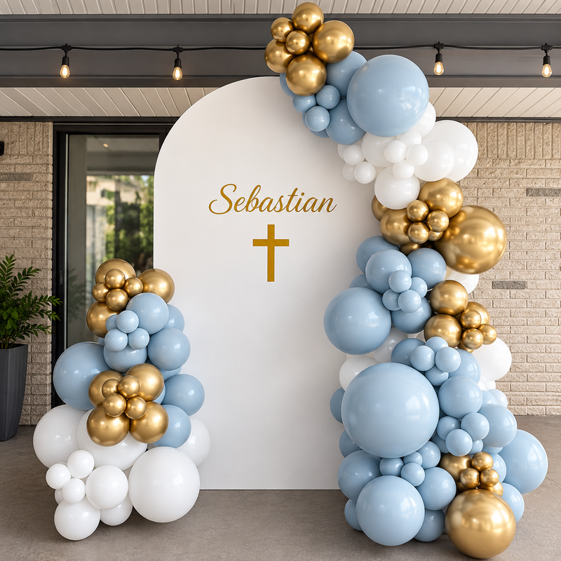Dusty Blue & Golden Baptism