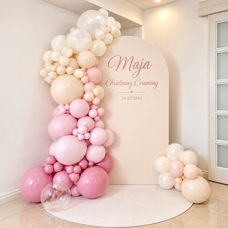 Blush and white Christening elegance