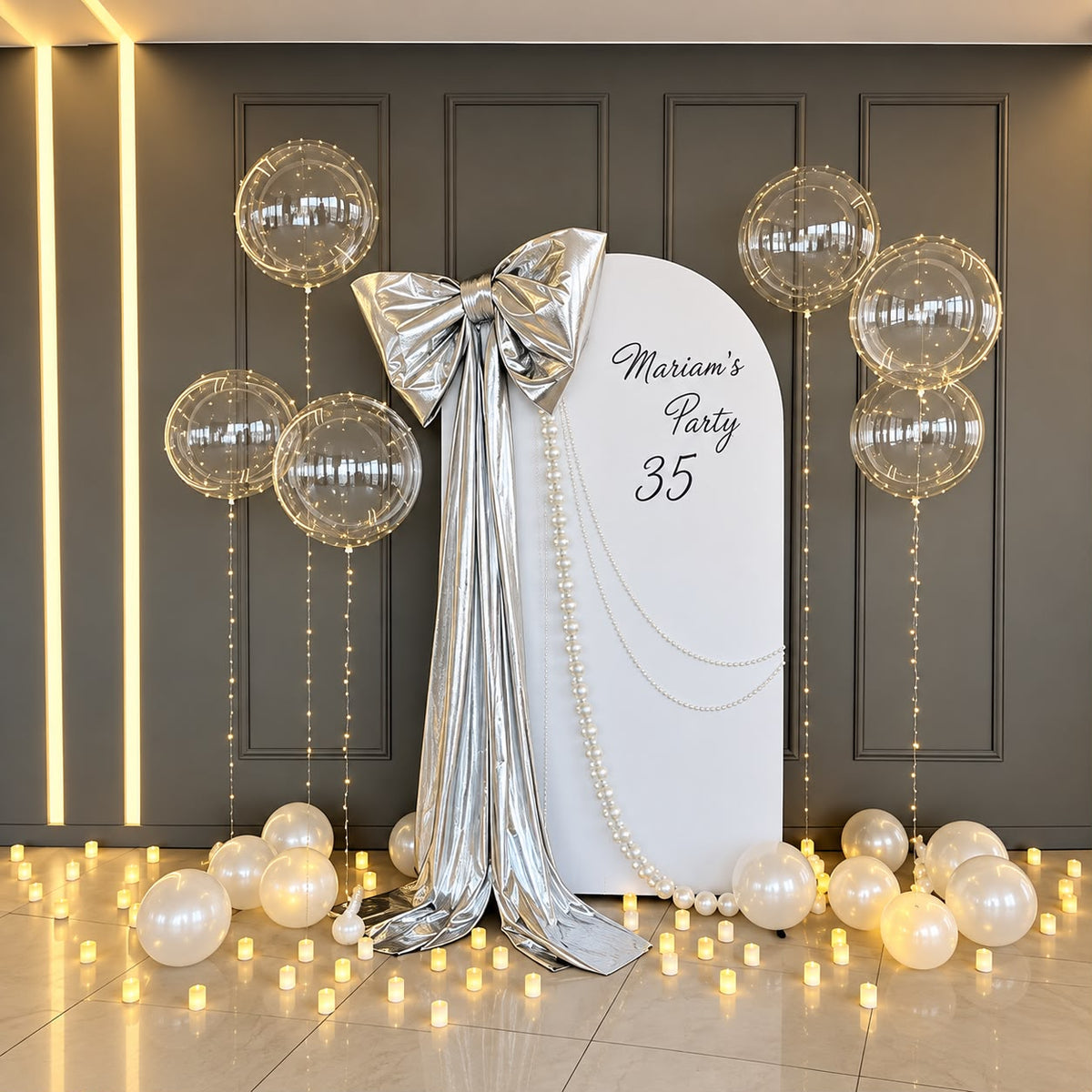 Elegant Silver Birthday Decor